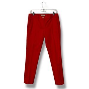Michael Kors Red Chino Pants Women 6 Slim Ankle Tailored Workwear Core Fit